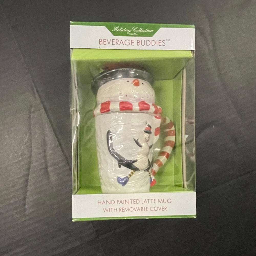 Holiday Collection Beverage Buddies - Snowman Latte Mug With Removable C…
